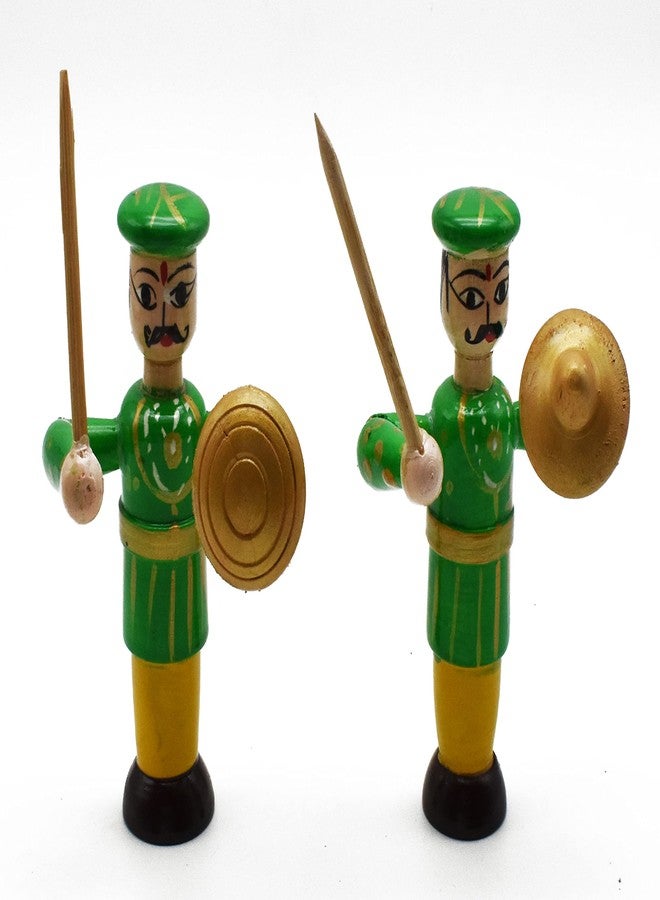 justhandmade Just Handmade Wooden Soldier | Kondapalli Toys | Etikopakka Toys | Home Decor Showpiece (JHMSOLSGREEN) - Image 3